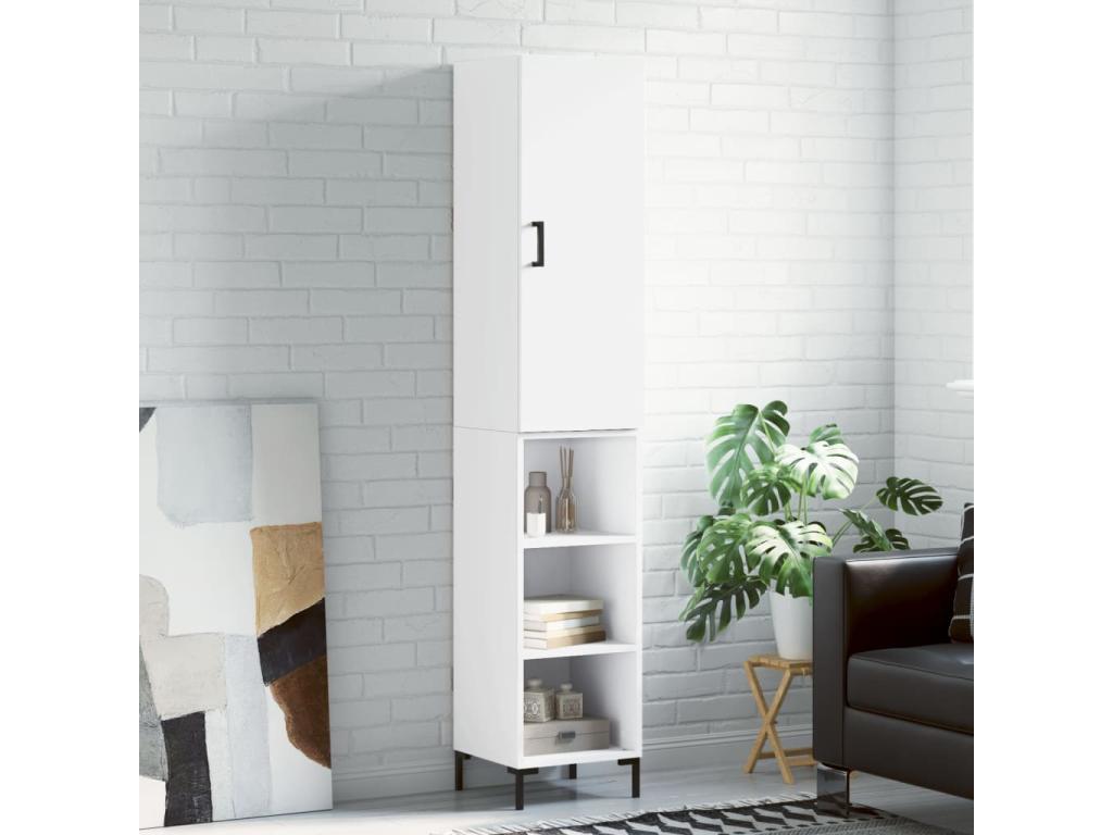 White Engineered Wood Sideboard, 34.5 x 34 x 180 cm