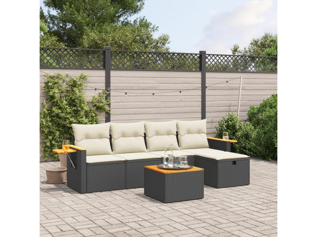 Black Woven Resin Wicker Outdoor Furniture Set - dlz1766580993922